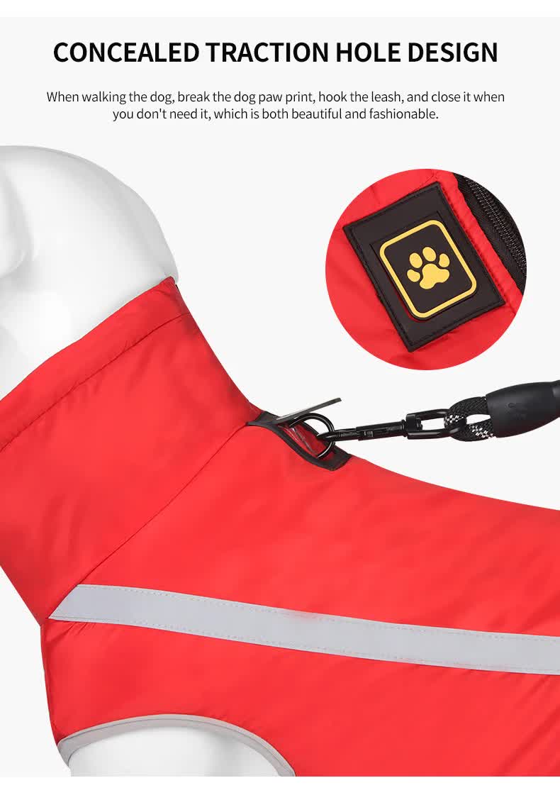 Size 6XL Yellow Reflective Winter Dog Jacket - Warm & Waterproof Outdoor Coat for Large Breeds