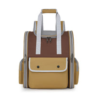 Thumbnail for Khaki Portable Pet Carrier Backpack - Spacious, Breathable, and Travel-Friendly for Cats and Small Dogs
