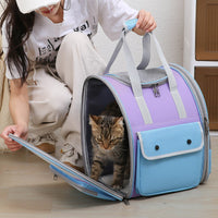 Thumbnail for Khaki Portable Pet Carrier Backpack - Spacious, Breathable, and Travel-Friendly for Cats and Small Dogs