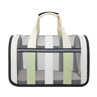Thumbnail for Size M Light Green And White Foldable Pet Carrier Bag - Lightweight, Breathable, and Spacious for All Seasons