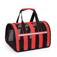 Thumbnail for Size L Black and Red Foldable Pet Carrier Bag - Lightweight, Breathable, and Spacious for All Seasons