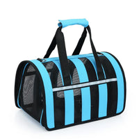 Thumbnail for Size L Black And Blue Foldable Pet Carrier Bag - Lightweight, Breathable, and Spacious for All Seasons