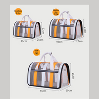 Thumbnail for Size L Black And Blue Foldable Pet Carrier Bag - Lightweight, Breathable, and Spacious for All Seasons