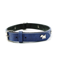 Thumbnail for 2 PCS Blue Soft Leather Dog Collar - Adjustable & Durable for Medium/Large Dogs S-(48*2.0cm)