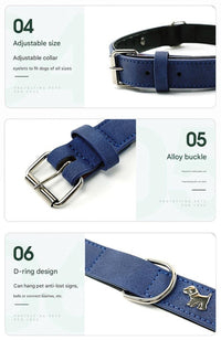 Thumbnail for 2 PCS Black Soft Leather Dog Collar - Adjustable & Durable for Medium/Large Dogs M-(58*2.5cm)