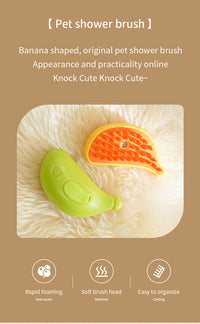 Thumbnail for 2 PCS Green Banana Electric Pet Brush | One-Click Spray, Massage, & Hair Removal