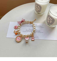 Thumbnail for Pink 4-PCS Pearl Charm Pet Necklace - Adjustable Bowknot Collar for Small Dogs & Cats (L: 30+5CM)