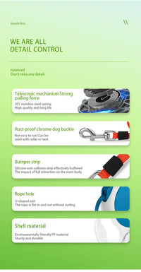 Thumbnail for Black 5M Retractable Dog Leash - With Small Box, Suitable For Small And Medium Dogs