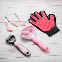 Thumbnail for Pink 5-Piece Pet Grooming Kit - Cat & Dog Brushes, Nail Clippers & More