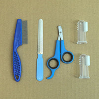 Thumbnail for Blue 8-Piece Pet Grooming Tool Set - Brushes, Nail Clippers & More