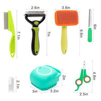 Thumbnail for Green 8-Piece Pet Grooming Tool Set - Brushes, Nail Clippers & More
