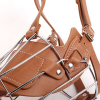 Thumbnail for Brown Metal Basket Dog Muzzle - Anti-Bite & Anti-Barking - XL