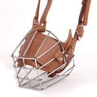 Thumbnail for Brown Metal Basket Dog Muzzle - Anti-Bite & Anti-Barking - XXL