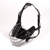 Thumbnail for Black Metal Basket Dog Muzzle - Anti-Bite & Anti-Barking - L