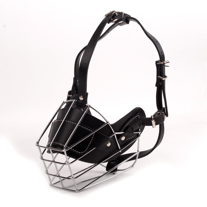 Black Metal Basket Dog Muzzle - Anti-Bite & Anti-Barking - XL