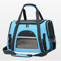 Thumbnail for Portable Pet Bag for Small Dogs and Cats - Light blue Travel Tote with Pet Mat (44x25x28cm)
