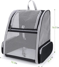 Thumbnail for Black Foldable Pet Carrier Backpack - Breathable Mesh Travel Bag for Cats & Small Dogs