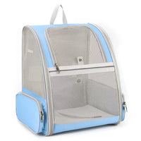 Thumbnail for Blue Foldable Pet Carrier Backpack - Breathable Mesh Travel Bag for Cats & Small Dogs