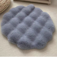 Thumbnail for Gray Plush Round Cat Mat - Soft Faux Fur Sleeping Pad (40cm Diameter)