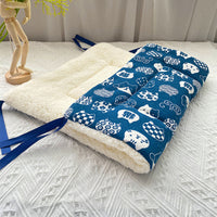 Thumbnail for Cat Cage Platform Mat - white cat pattern on Blue background (40x60cm)