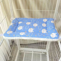 Thumbnail for Cat Cage Platform Mat - Rabbit pattern on Blue background (40x60cm)