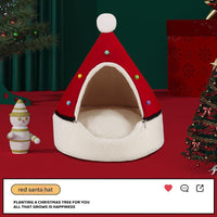 Thumbnail for Festive Detachable Pet House - Cozy Red Santa Hat Design (S - 37x46cm)