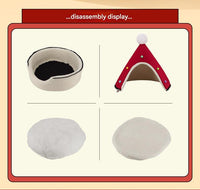 Thumbnail for Festive Detachable Pet House - Cozy Red Santa Hat Design (S - 37x46cm)