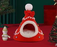 Thumbnail for Festive Detachable Pet House - Cozy Red Candye Design (S - 37x46cm)