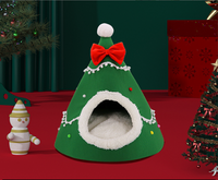 Thumbnail for Festive Detachable Pet House - Cozy Green Candye Design (S - 37x46cm)