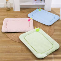 Thumbnail for Green Breathable Cooling Pet Mat - Ice Bean Summer Bed for Small Dogs (S : 35x47cm)