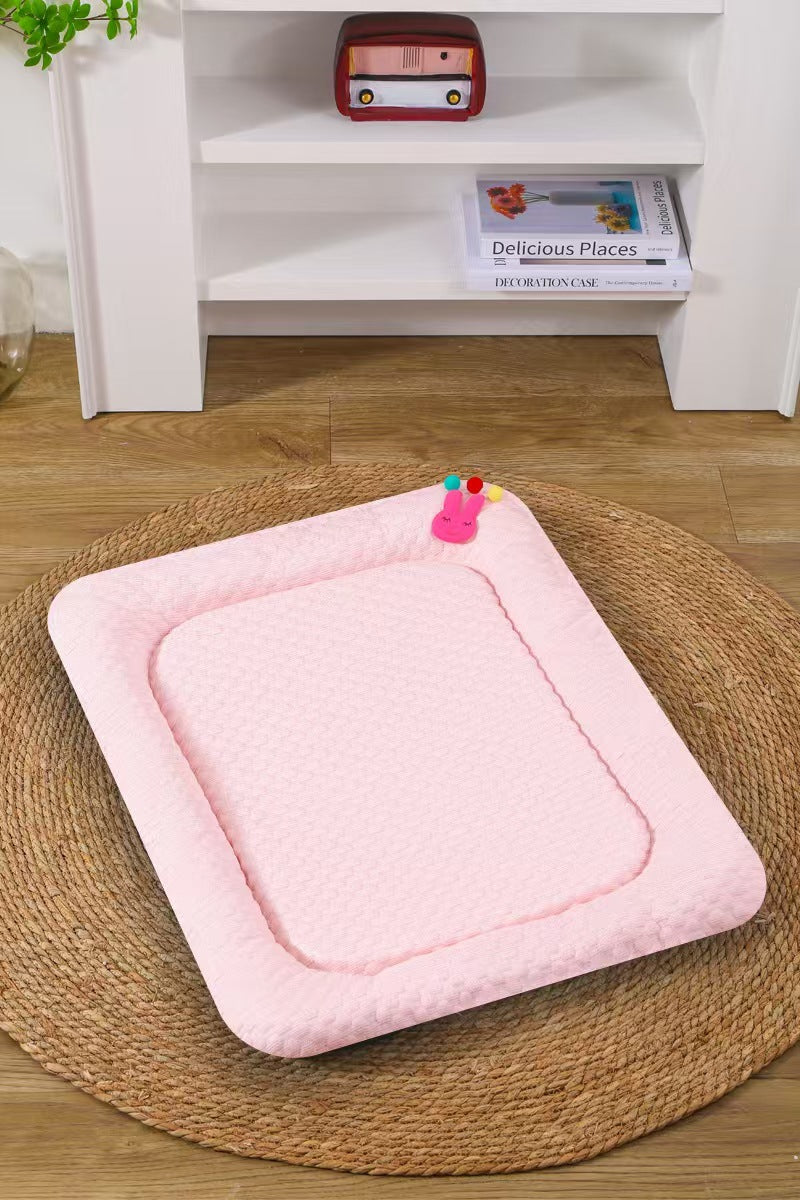 Pink Breathable Cooling Pet Mat - Ice Bean Summer Bed for Small Dogs (M : 42x58cm)