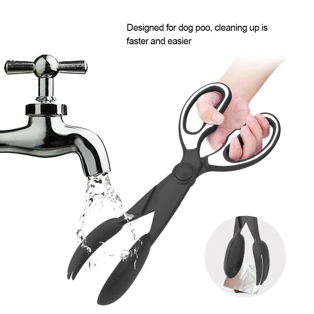 2 Pcs Blue Pet Poop Scooper with Long Handle - Durable Plastic Waste Picker for Dogs and Cats