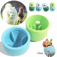 Thumbnail for 2 Pcs Light Green And Green Interactive Pet Treat Dispensing Ball - Food-Grade Silicone Rolling Toy for Dogs with 1.5 cm Leakage Hole