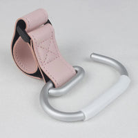 Thumbnail for Pink Stroller Hooks 4-Pack - Leather and Alloy Pram Hooks with Velcro for Mom Bags and Accessories