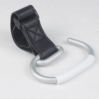 Thumbnail for Black Stroller Hooks 4-Pack - Leather and Alloy Pram Hooks with Velcro for Mom Bags and Accessories