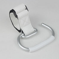 Thumbnail for White Stroller Hooks 4-Pack - Leather and Alloy Pram Hooks with Velcro for Mom Bags and Accessories