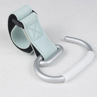 Thumbnail for Blue Stroller Hooks 4-Pack - Leather and Alloy Pram Hooks with Velcro for Mom Bags and Accessories