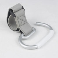 Thumbnail for Grey Stroller Hooks 4-Pack - Leather and Alloy Pram Hooks with Velcro for Mom Bags and Accessories