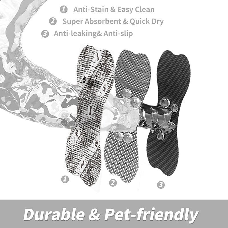 Black And White Pet Feeding Mat 35x50cm - Anti-Slip, Durable Diatom Mud Mat for Dogs and Cats, Easy to Clean