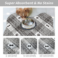 Thumbnail for Yellow And White Pet Feeding Mat 35x50cm - Anti-Slip, Durable Diatom Mud Mat for Dogs and Cats, Easy to Clean