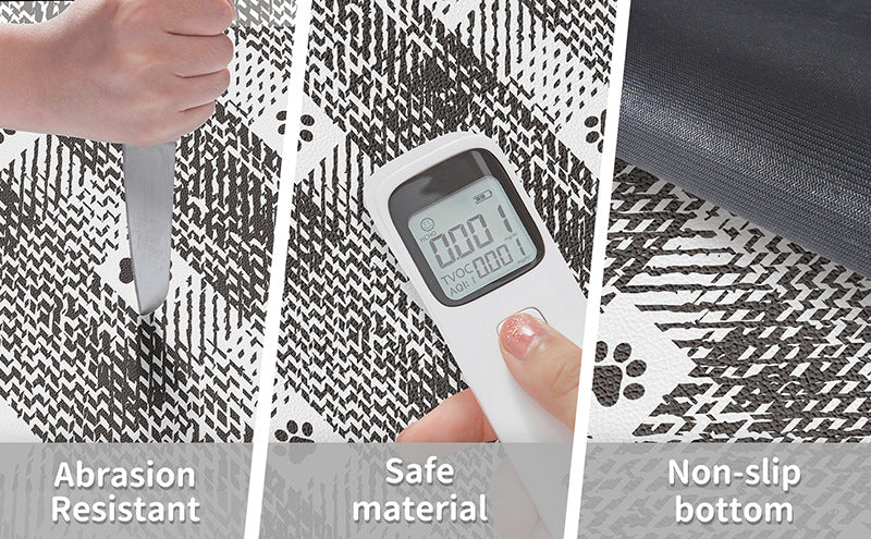 Black And White Pet Feeding Mat 50x70cm - Anti-Slip, Durable Diatom Mud Mat for Dogs and Cats, Easy to Clean