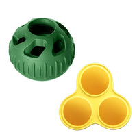 Thumbnail for Green Ball and Yellow Mold Pet Treat Dispensing Ball and Molding Set - Silicone Dog Chew Toy for Teeth Cleaning and Boredom Relief