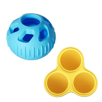 Thumbnail for Blue Ball and Yellow Mold Pet Treat Dispensing Ball and Molding Set - Silicone Dog Chew Toy for Teeth Cleaning and Boredom Relief