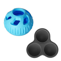 Thumbnail for Blue Ball and Black Mold Pet Treat Dispensing Ball and Molding Set - Silicone Dog Chew Toy for Teeth Cleaning and Boredom Relief