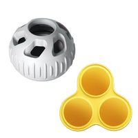 Thumbnail for Grey Ball and Yellow Mold Pet Treat Dispensing Ball and Molding Set - Silicone Dog Chew Toy for Teeth Cleaning and Boredom Relief
