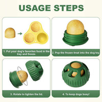 Thumbnail for Grey Ball and Yellow Mold Pet Treat Dispensing Ball and Molding Set - Silicone Dog Chew Toy for Teeth Cleaning and Boredom Relief