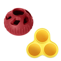 Thumbnail for Red Ball and Yellow Mold Pet Treat Dispensing Ball and Molding Set - Silicone Dog Chew Toy for Teeth Cleaning and Boredom Relief
