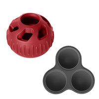 Thumbnail for Red Ball and Black Mold Pet Treat Dispensing Ball and Molding Set - Silicone Dog Chew Toy for Teeth Cleaning and Boredom Relief