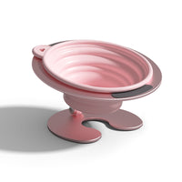 Thumbnail for Pink Foldable Elevated Pet Bowl Set - Tilted Ergonomic Cat Feeder with Aluminum Stand & Silicone Bowl