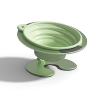 Thumbnail for Green Foldable Elevated Pet Bowl Set - Tilted Ergonomic Cat Feeder with Aluminum Stand & Silicone Bowl